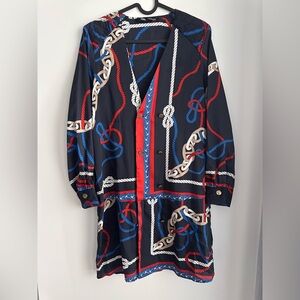 ❌SOLD❌Zara Navy Rope Print Dress